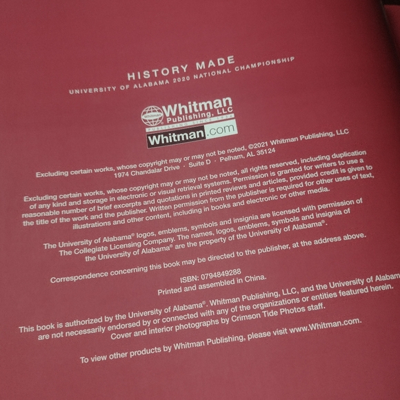 NWT Alabama Crimson Tide Football National Championship Book History Made 2020 - Picture 12 of 14